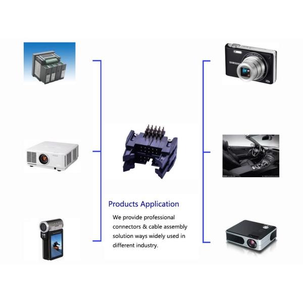2.54 Mm Wire To Board Connector , Concave Bending Cable To Pcb Connector