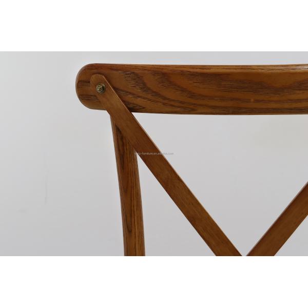 Folded Nordic Modern Rattan Cross Back Solid Wood Wedding Wooden Chair for Banquet Y Mail Packing