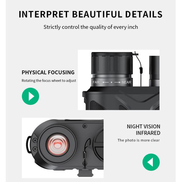 2.31 Inch 2mp Infrared Night Vision Binocular 1080p Telescope For Hunting CMOS Sensor