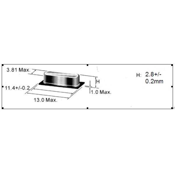 HC49 SMD Crystal Resonator 14.31818 Mhz 4.0mm / 3.0mm Surface Mount