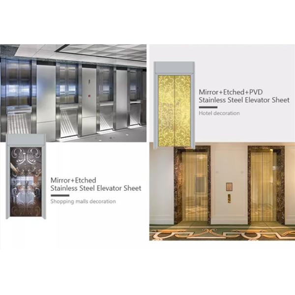 Etched Elevator Door Stainless Steel Sheet 3048mm Length Customized Patterned