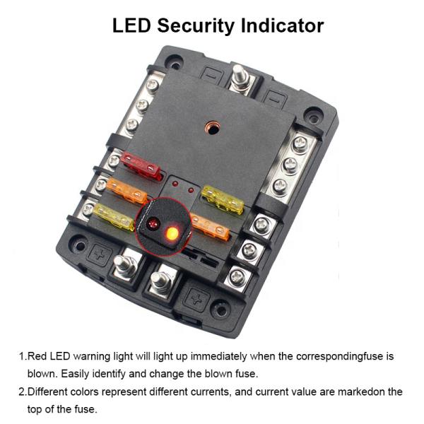 12 Way Blade Fuse Block Car ATO ATC Fuse Box Holder Negative With Waterproof Protective Cover