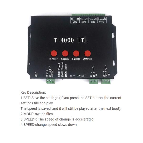 RGB Programmable LED Pixel Controller 4096 Pixels With Sd Card
