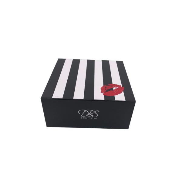Black Rectangle Exquisite Collapsible Paper Box For Party Matte Lamination