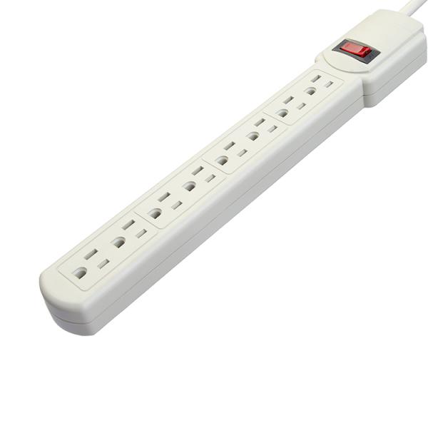 6 Outltet Extension Socket with Overload Fuse Surge Protector 2.5 Feet Grounding Standard Grounding Plug With Socket