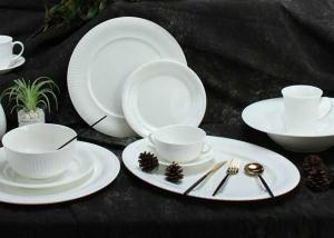 China Wear Resistant Emboss Bone China Dinnerware Set 40 Pieces on sale