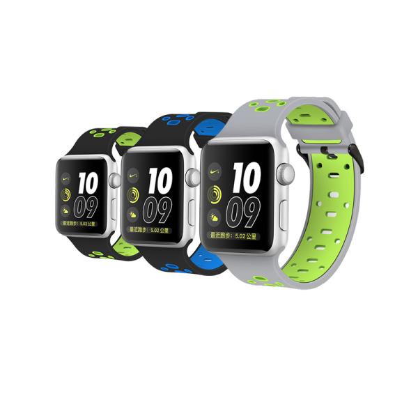 Two tone colors 38 40 42 44 mm Silicone Watch Strap for Apple Watch