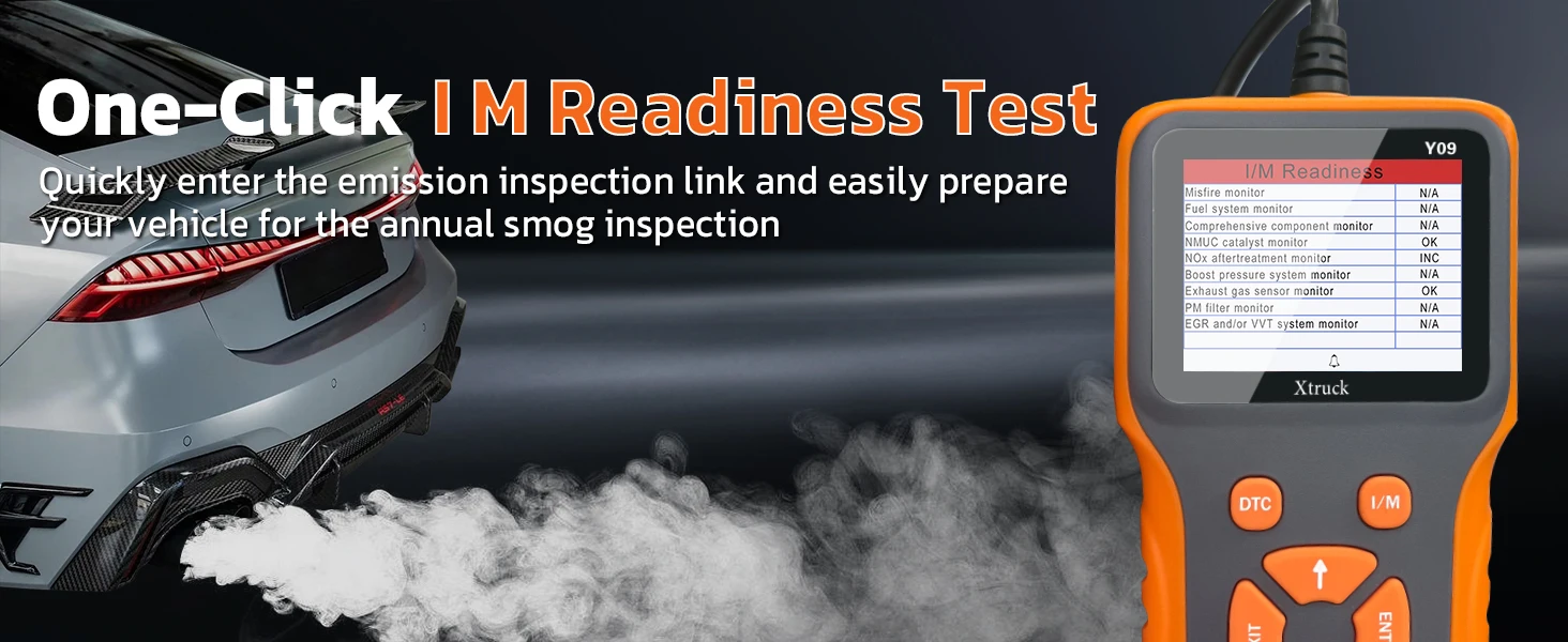 XTRUCK Y09 OBD2 Scanner Automotive Diagnostic Tool with 1 Year Warranty Read VIN and Battery Voltage for Gasoline Cars