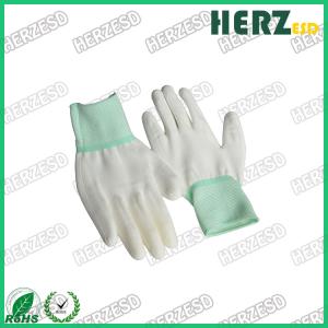 China Electronic Workshop ESD Safe Gloves, Anti Static Work Gloves PU Finger Tip Coating wholesale