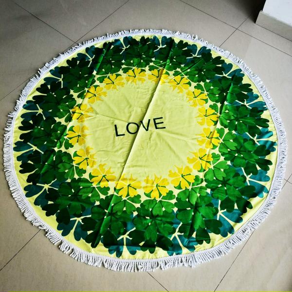 FREE SOUL Mandala geometry custom terry round microfiber beach towel blanket with logo print