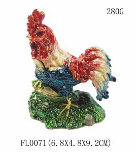 China Wholesale rooster metal jewelry box rooster decorative box fashion rooster cock  jewelry box wholesale