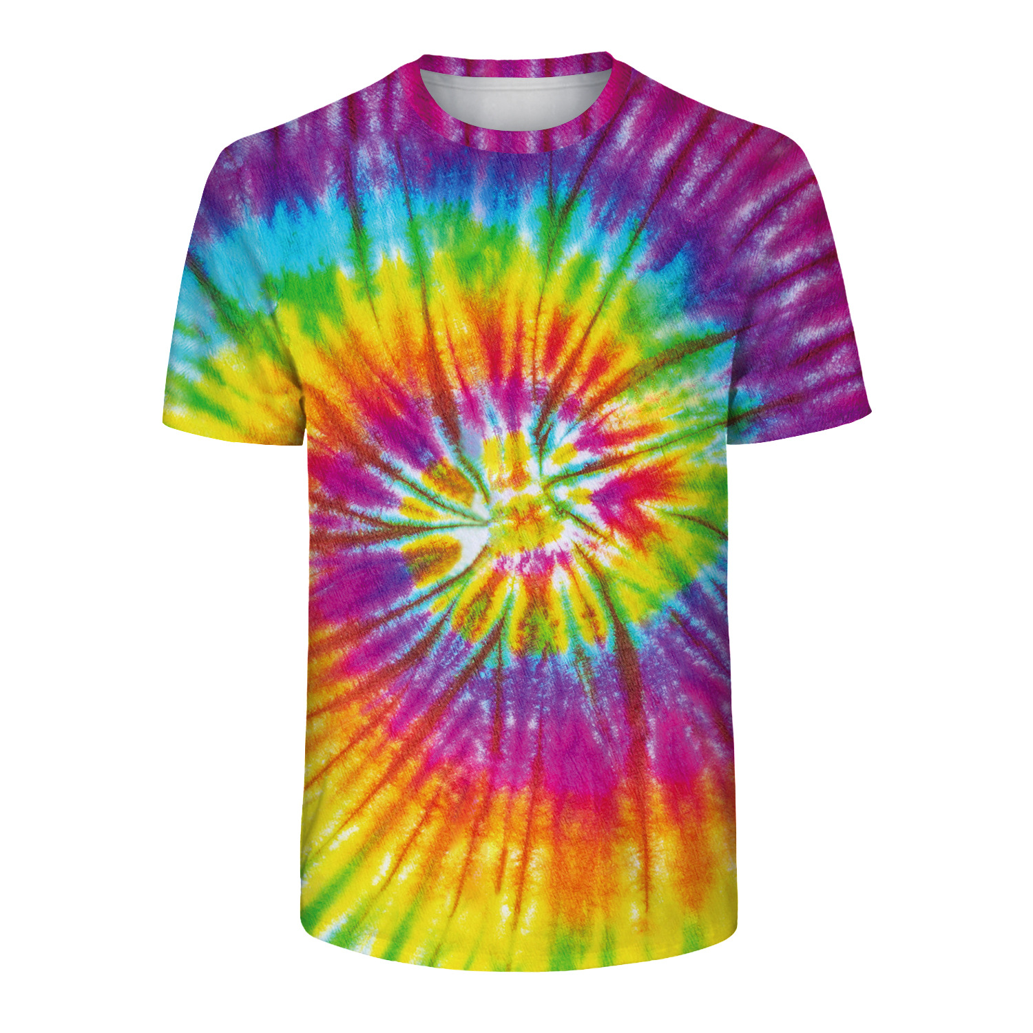Short Sleeve Cotton Plus Size Ladies Shirts Quick Dry Fitness Tie And Dye