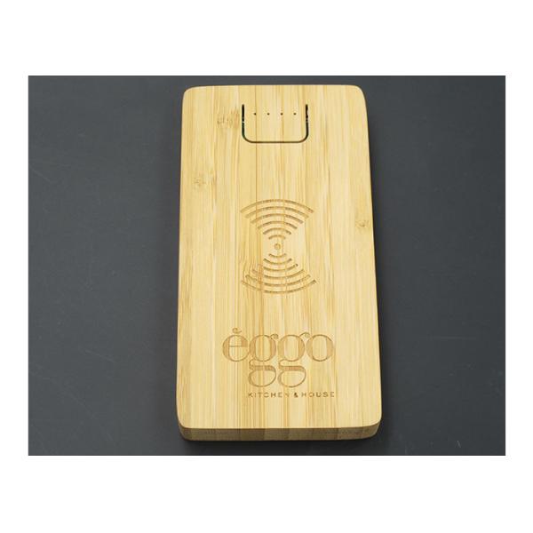 Bamboo Wooden Wireless Power Bank Polymer Double U 8000mAh Big Capacity Fast Charger