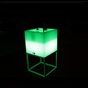 China Outdoor Waterproof Light Up Ice Bucket Square With Metal Stand on sale