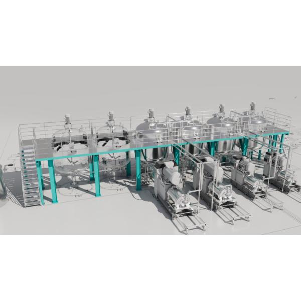 Double Jacketed Stainless Steel Mixing Tank With Agitation Scraper Discharge For Shampoo Production