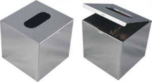 China 8K Stainless Steel Bathroom Supplies Metal Tissue Box 130*130*H130mm wholesale