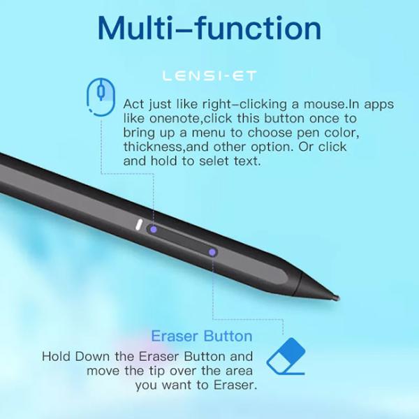 Capacitive Aluminum Stylus Pen Smoothly Drawing Tablet Pen Replacement