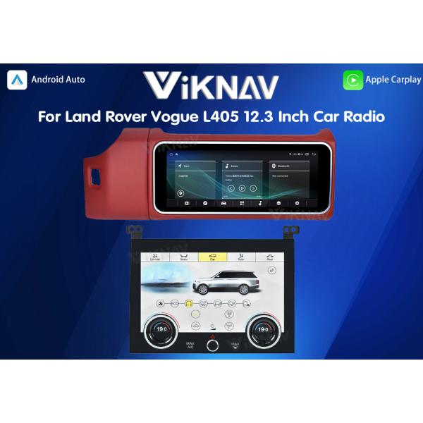 Viknav 12.3 Inch Touch Screen Car Radio And AC For Land Rover Range Rover Vogue L405 2013-2017 Multimedia Player GPS Navigation Head Unit (Red All)