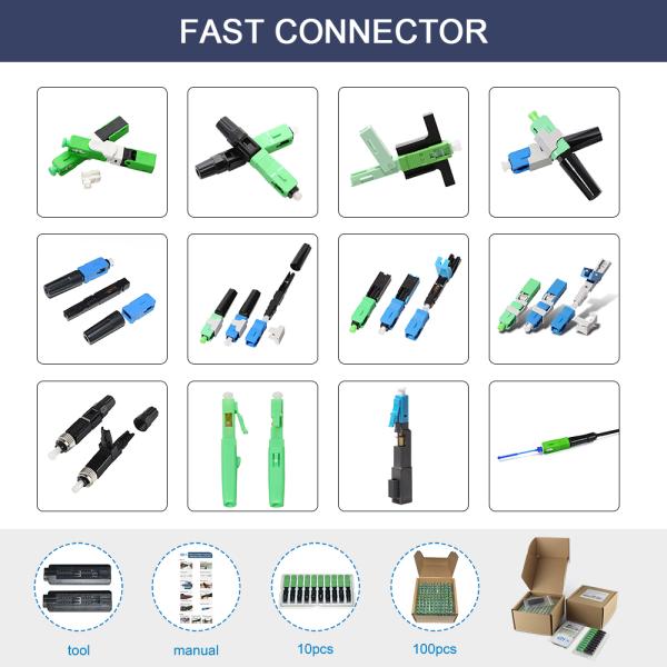 Ftth SC APC Fast Connector Single Mode Quick And Easy Terminations