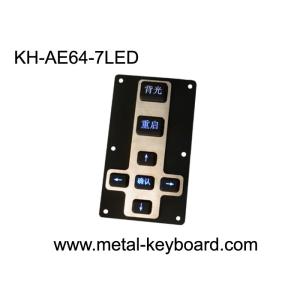 China Backlit Waterproof Silicon Rubber 7 Keys Metal Kiosk Keyboard / Keypad with Metal Panel mount on sale