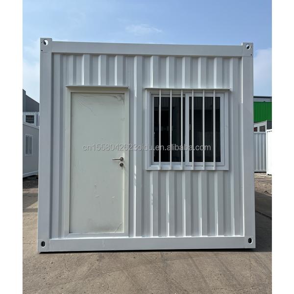 20 FT Modern Prefabricated Steel Garage with Sandwich Panel Door Aluminum Alloy Windows Easy-to-Assemble Flat Pack Warehouse