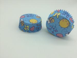 China Cute Marine Greaseproof Baking Cups , Disposable Blue Cupcake Wrappers Organism Pet Inside wholesale