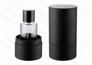 China Mini 50ml Glass Perfume Bottles With Black Magnetic Perfume Cap And Black Box on sale