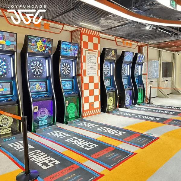 Dart Arcade Cabinet Featuring Promotional Media Display Multilingual Interface electronic dart machine for sale