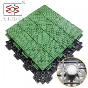 China Green Yellow Backyard Court Tiles 414g/ Piece Sports Flooring Tiles on sale
