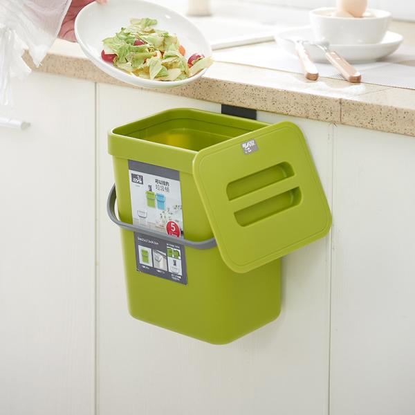 Compost Bin Indoor Kitchen Home Sealed Hanging Small Trash Can Rubbish Bin Waste Bins with Lid