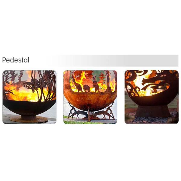 pedestal - GN-FB-106 Sphere Fire Pit Fire Ball Factory Decorative Outdoor Fire Pit Steel Fire Globe