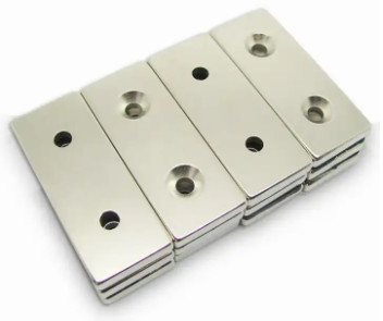 OEM Ndfeb N45 Block Magnet Rectangle Countersunk Hole Magnets