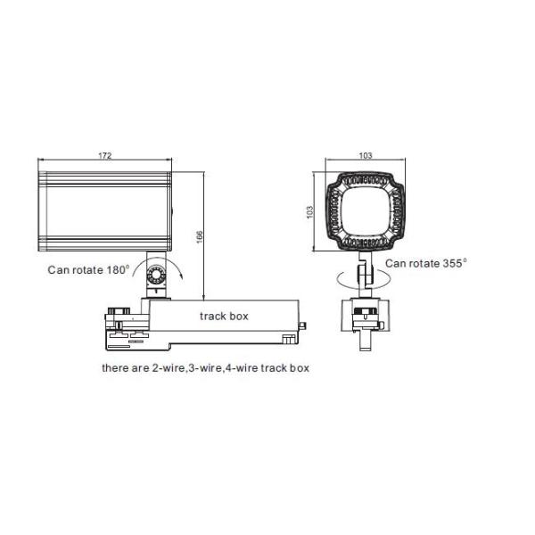 35 Watt 4 Wire Rail 16A Led Tracking Lights 5000k Matt White Black