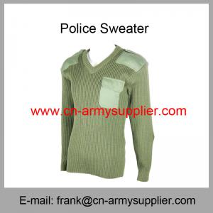China Wholesale Cheap China Military Wool Polyester Police Army Green Cardigan on sale