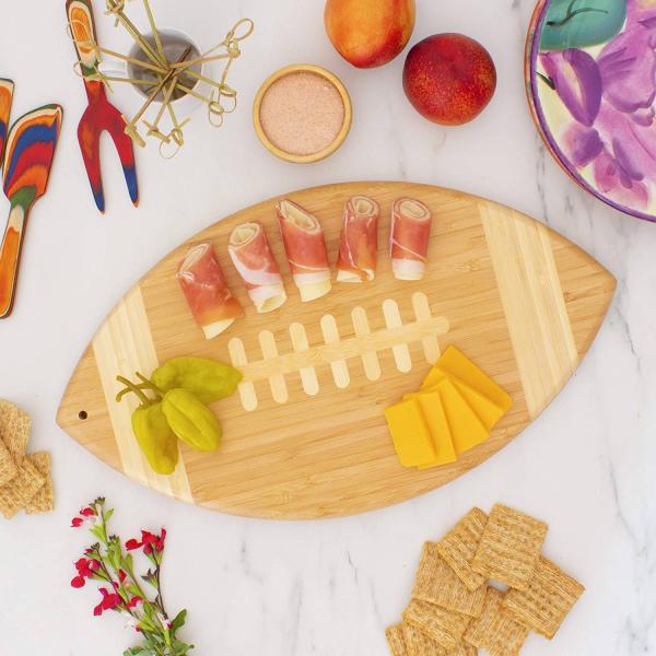 Football Square Shaped Bamboo Cutting Board Antibacterial With Patchwork