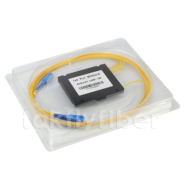 SC Single Mode 1x4 Fiber PLC Splitter Splice Pigtailed ABS Module