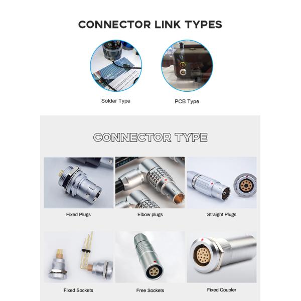 Compatible Male Female Medical LM Push Pull Metal Connectors And Circular Cables