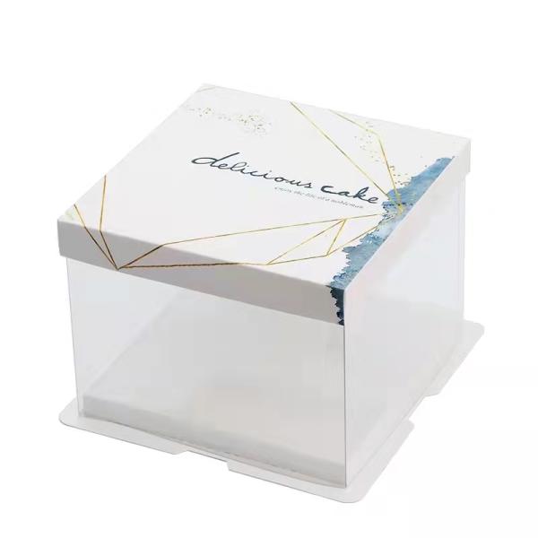 Transparent Custom Luxury Clear Tall Wedding Food Handmade OEM Square Plastic Cake Box