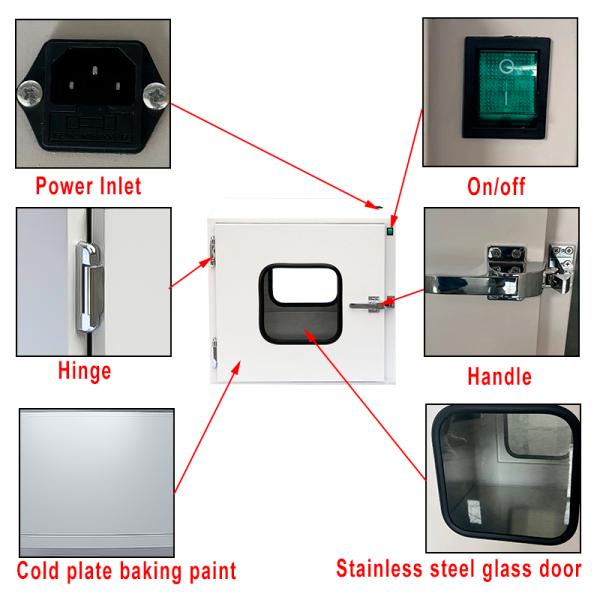 Customizable Cleanroom Pass Box Electronic / Mechanical Interlock Pass Cabinet