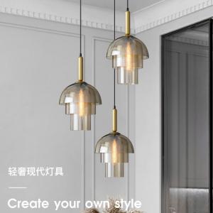 China Modern Single Gold Glass Pendant Light For Home Hotel Kitchen wholesale