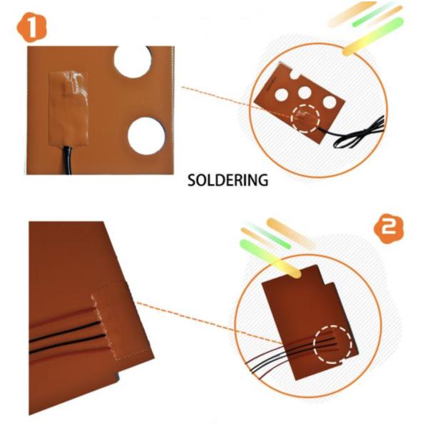 150 Degree Silicone Medical Device Heaters 12v , 250C Silicone Heater Pad