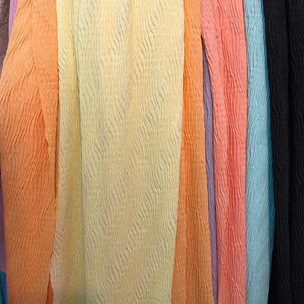 Pure Color Double Gauze Moss Crepe Fabric 60" Polyester Crinkle Fabric Plain