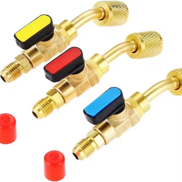 R410A R134A Adapter 1/4\" Air Conditioning Refrigerant Ball Valve Adapter New Refrigerant Dispenser Valve Tool