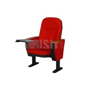 China Red Solid Wood Auditorium Seating With Writing Tablet wholesale