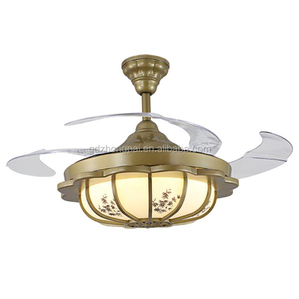 CCC Transparent Balde 3500K Modern Invisible Ceiling Fan / Quiet Ceiling Fan With Light