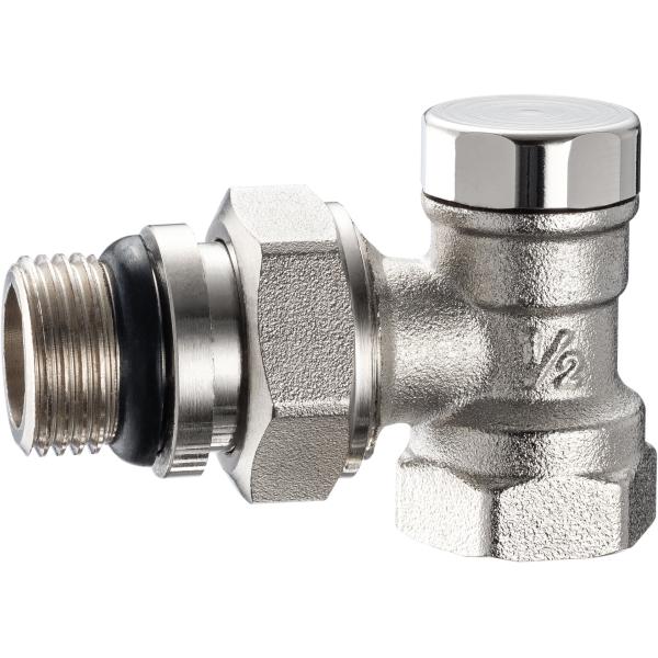 4401 Concealed Handle Brass TRV Angle Valve for Radiator Return DN15 Nickel Plated w/ Female Threads x Flex. Male Nipple
