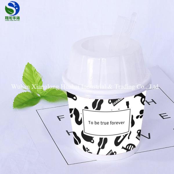 12oz Paper Ice Cream Cups Customized Logo For Sundae Dessert Yoghurt