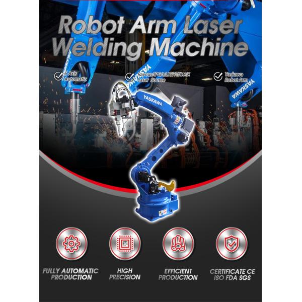 Yaskawa Automatic 6 Axis Robot Laser Arm Stainless Steel Auto Parts Fiber Laser Welding Machine