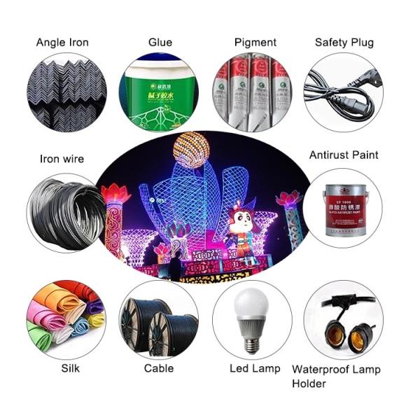 Large Artificial Fabric Lantern , Custom Made Outdoor Christmas Lanterns