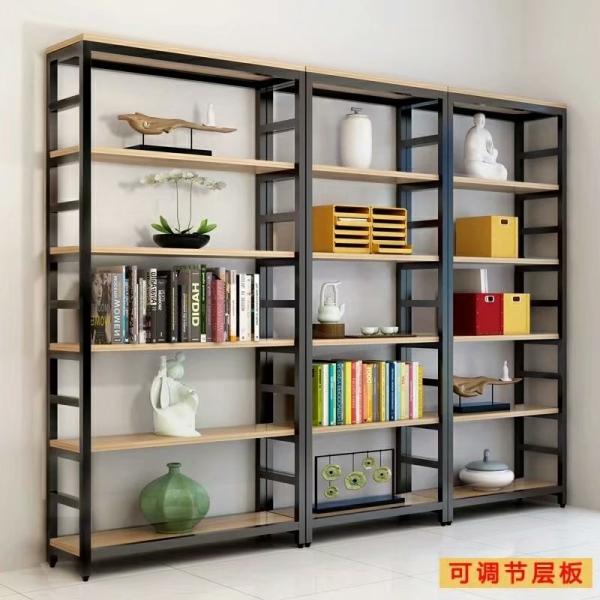Double-Sided Steel-Wood Bookshelf for Library/Book Shelf/Office Furniture/Booksh Shelf for Clothing/Shoes/Jewelry/Watch